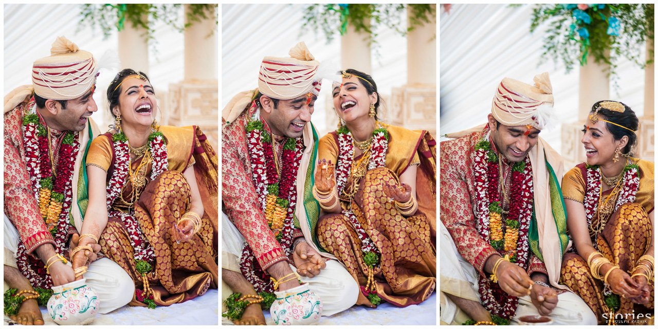Priyanka and Sandeep play the sthaalipaakam game during their intimate little wedding in Secunderabad – a typical telugu wedding has a million guests at. Priyanka and Sandeep play the sthaalipaakam game during their intimate little wedding in Secunderabad – a typical telugu wedding has a million guests at.